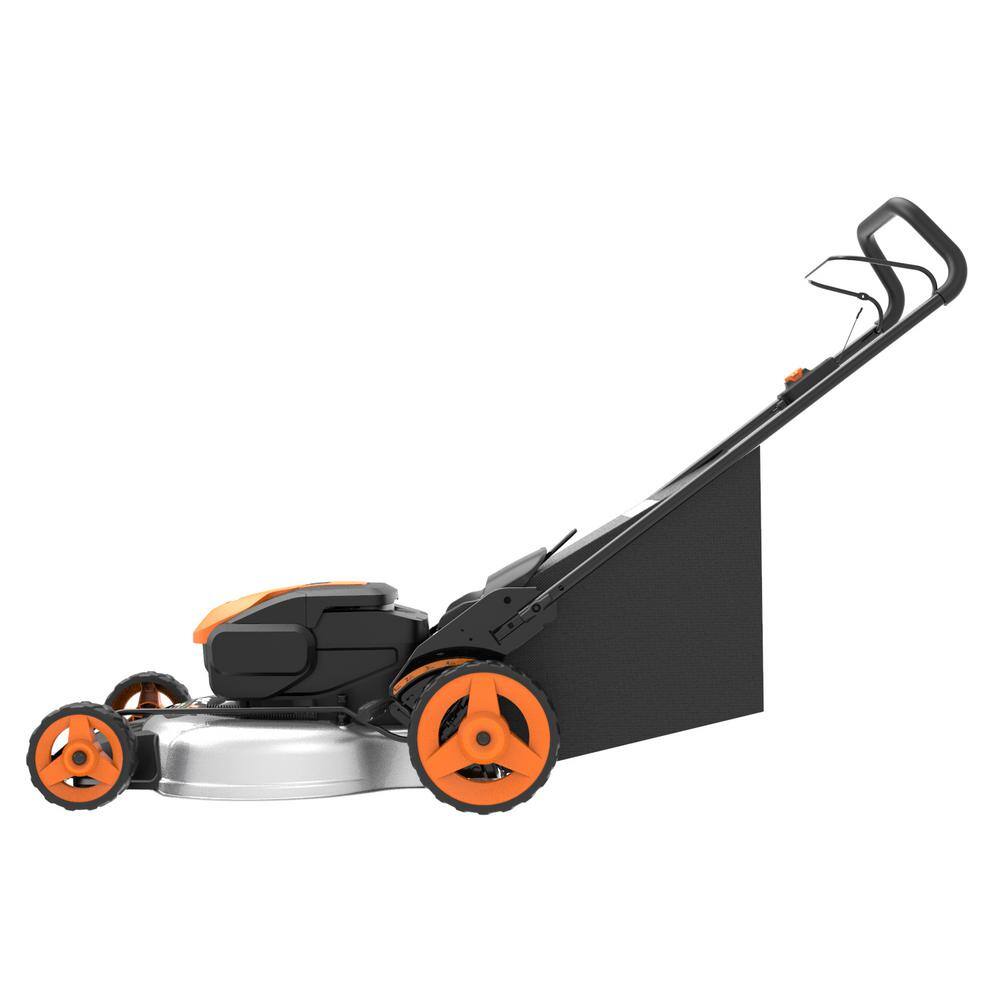 Worx Power Share 20 in. 40-Volt Li-ION Battery 5.0Ah Walk Behind Push Mower w/Mulching and Side Discharge (Tool Only)