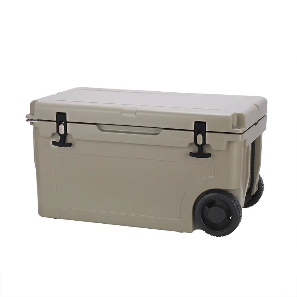 55QT best quality plastic box for food delivery wholesale cooler box camping hiking