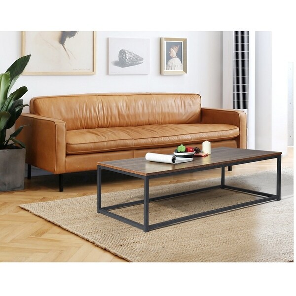 Rectangular Wood Grain Top Coffee Table