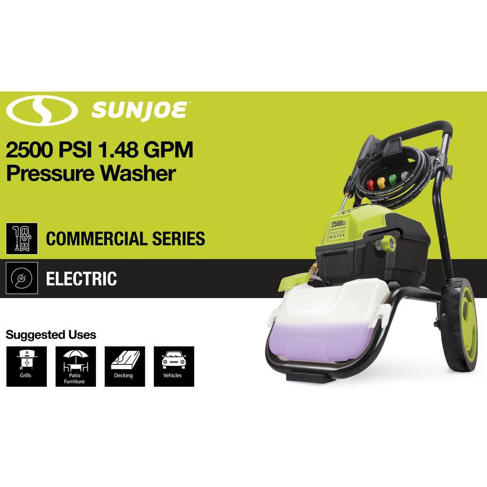 Sun Joe 2500 PSI 1.48 GPM Induction Motor Roll Cage Electric Pressure Washer SPX4500