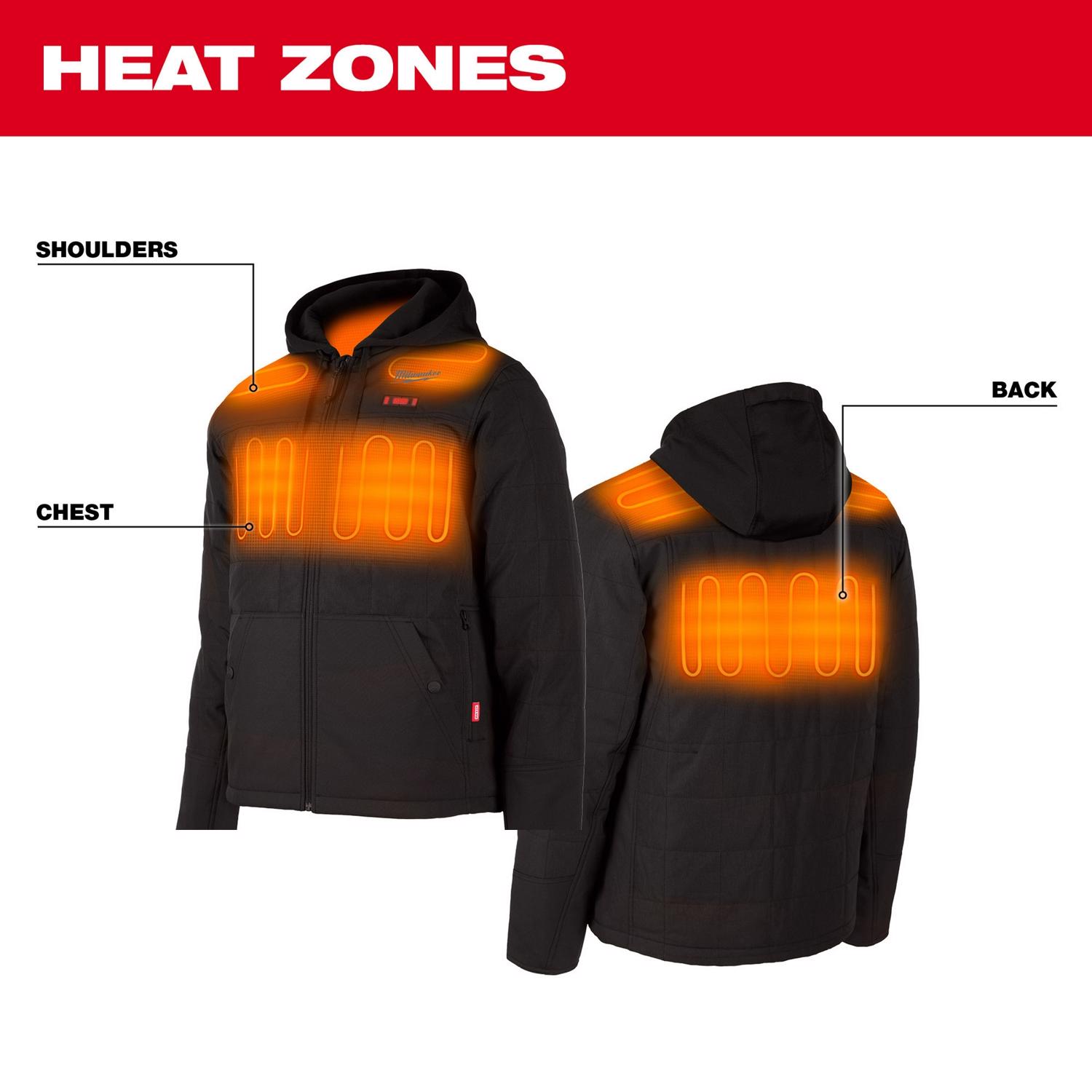 MW M12 S Long Sleeve Unisex Full-Zip Heated Jacket Kit Black