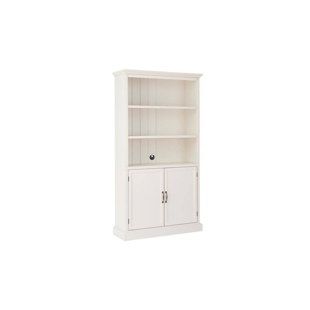 Home Decorators Collection Royce 72 in. Polar Off-White Modular 3-Shelf Bookcase with Adjustable Shelves SK19051Br2-PW