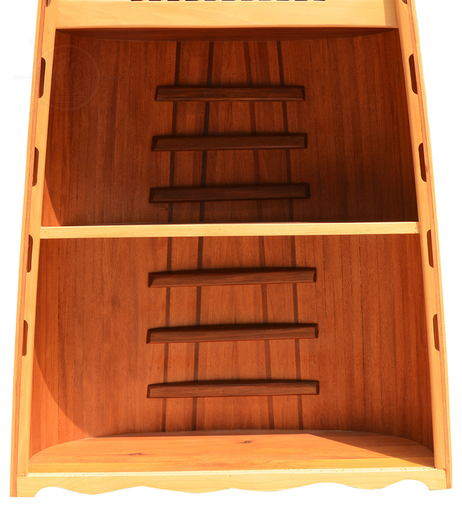 Wooden Canoe Book Shelf (Western Red Cedar  wood) handmade wooden boat   Beach Style   Bookcases   by Old Modern Handicrafts  Inc.  Houzz