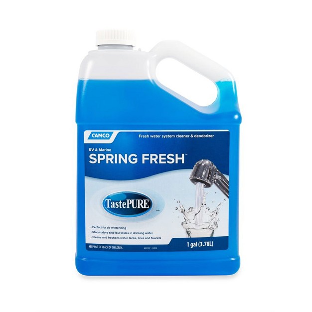 Camco 40207 Tastepure Spring Fresh 128 Ounce Versatile Water System Cleaner Deodorizer And Dewinterizing For Rvs And Marine Vessels