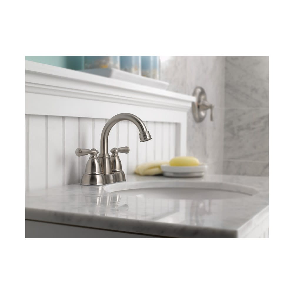 Moen Banbury Bathroom Faucet Spot Resist Nickel 2 Handle High Arc