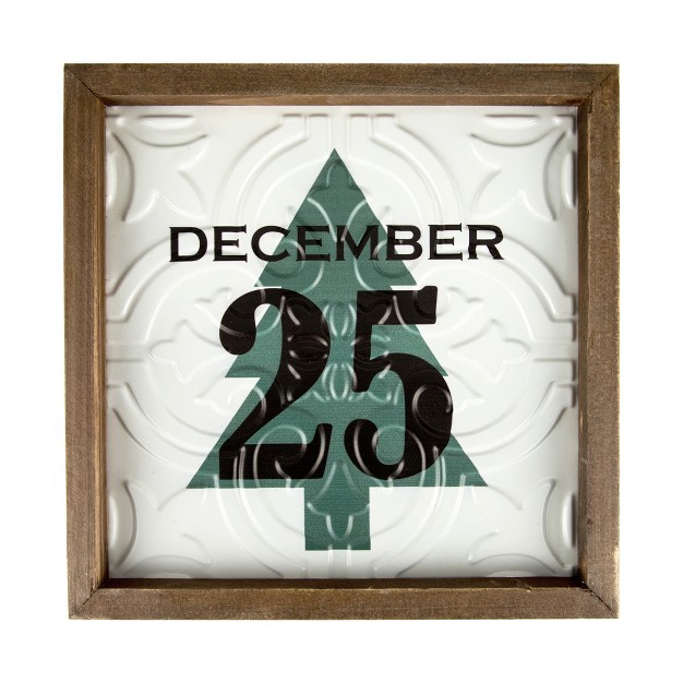 Framed December 25 Christmas Wall Sign