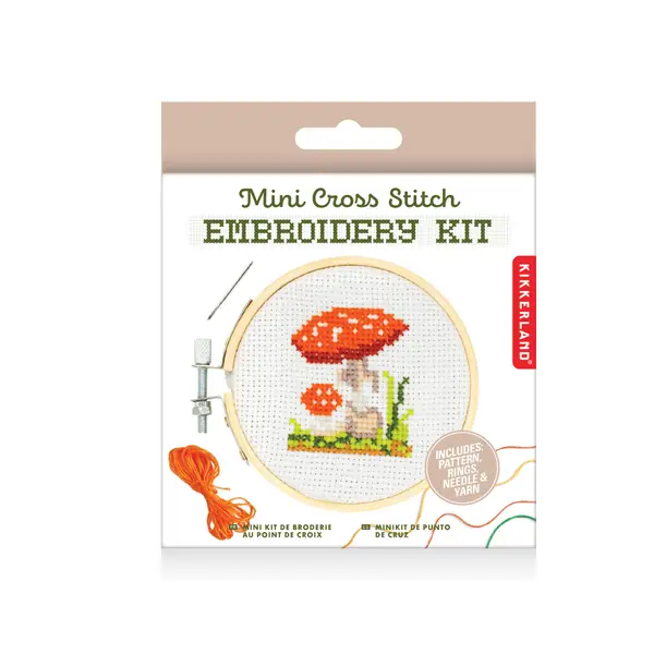 Kikkerlan Mushroom Mini Cross Stitch Embroidery Kit