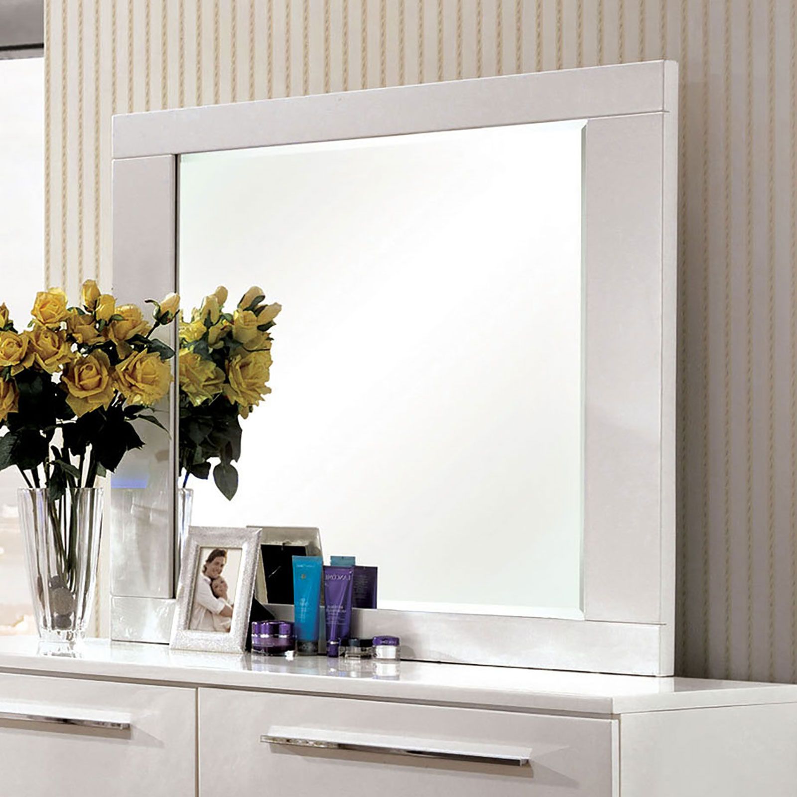 Clementine Mirror  Glossy White