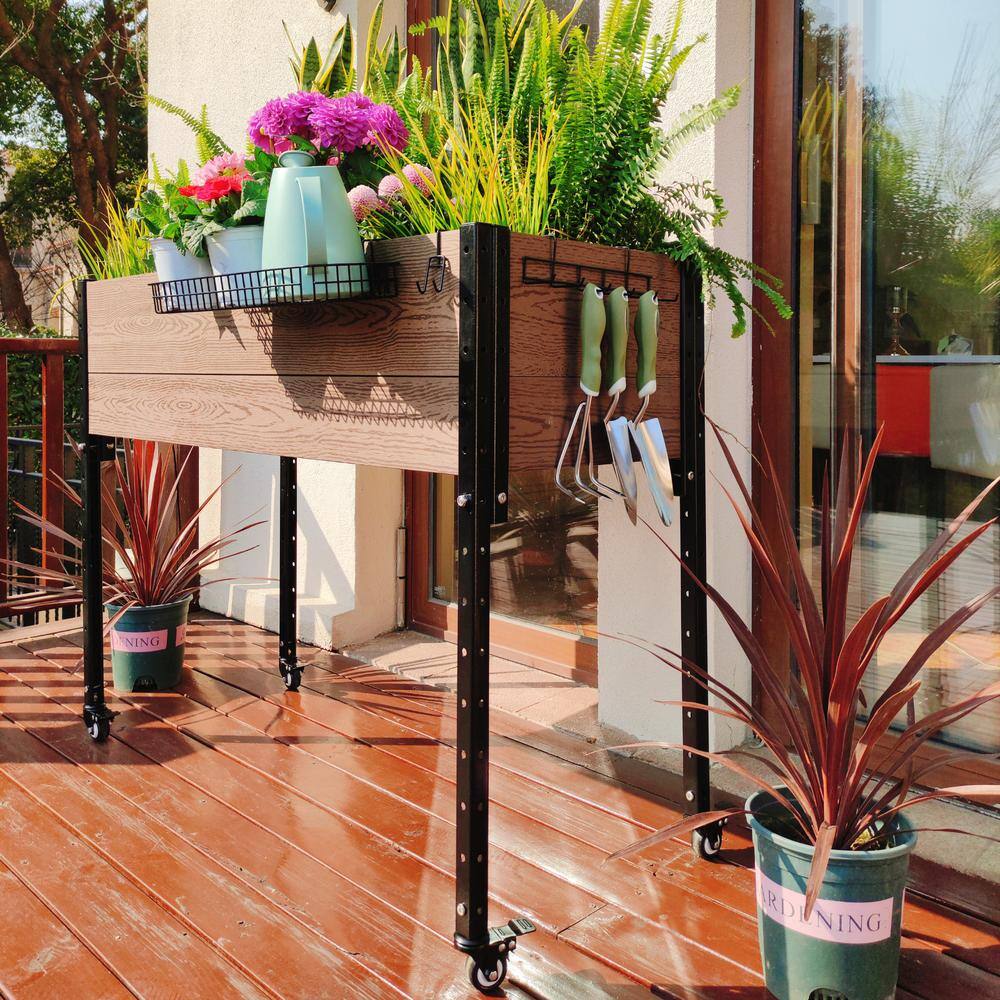 EverBloom 45 in. L x 19 in. W x 36 in. H Urban Composite Mobile Garden E334519W