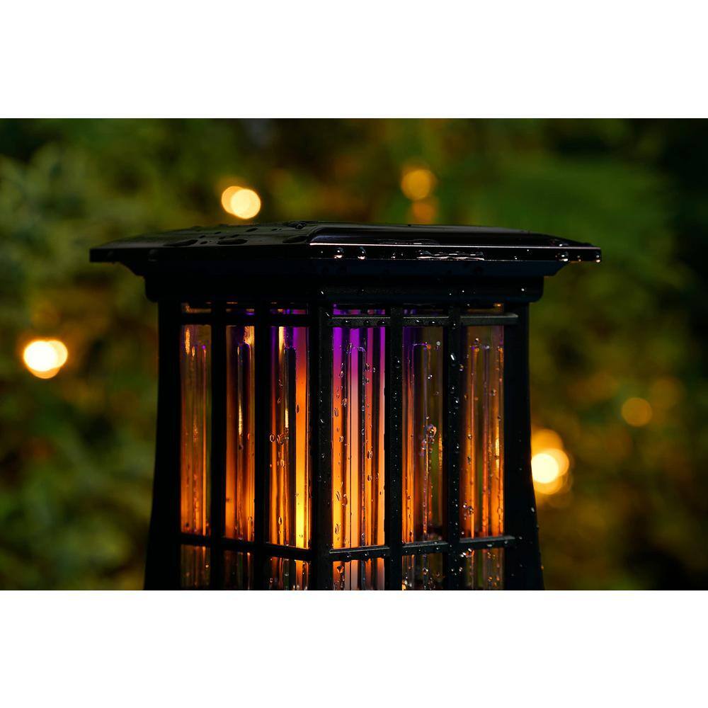 PIC Solar Patio Lantern Bug Zapper 12 Acre Coverage Led Flame Effect PIC-99188