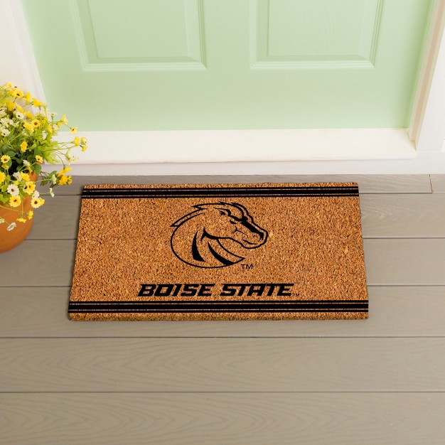 Evergreen Boise State University Logo Turf Mat Brown 28 X 16 Inches Indoor Outdoor Doormat