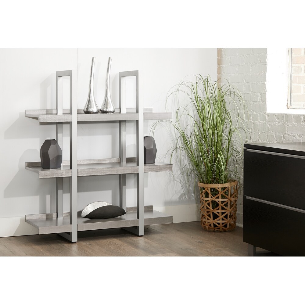 Rye Studio Tivoli Contemporary Wood Open Bookcase  Grey