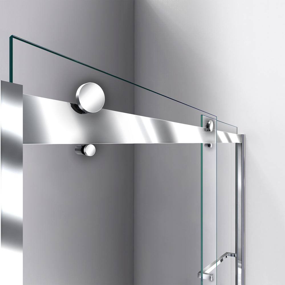 DreamLine Sapphire 56 in. to 60 in. W x 76 in. H Semi-Frameless Bypass Shower Door in Brushed Nickel SHDR-6360762-04