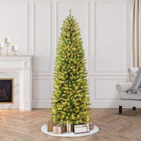 Puleo International 10 ft Pencil Fraser Fir Pencil Christmas Tree with 650 Clear Lights