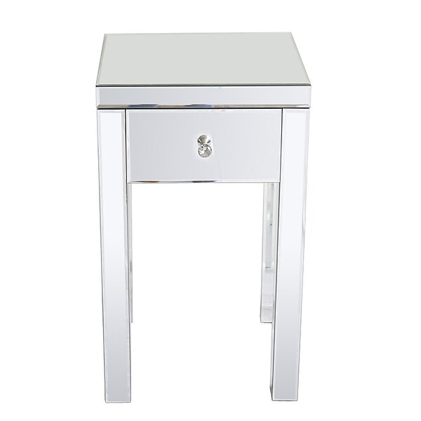 Modern 1 Drawer Mirrored Nightstand Bedside Table - - 33168075