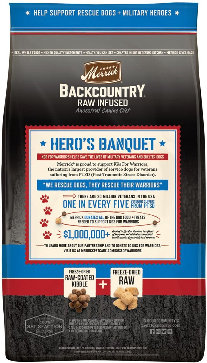 Merrick Backcountry Freeze-Dried Raw Hero's Banquet Recipe Dry Dog Food