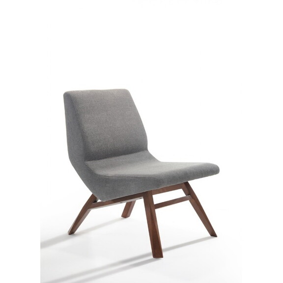 Modrest Whitney Modern Grey   Walnut Accent Chair ...