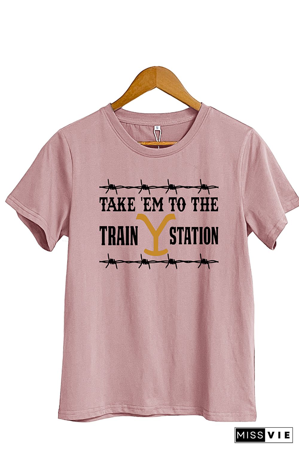 Take 'Em To The Train Station Short Sleeve Graphic Tee Wholesale