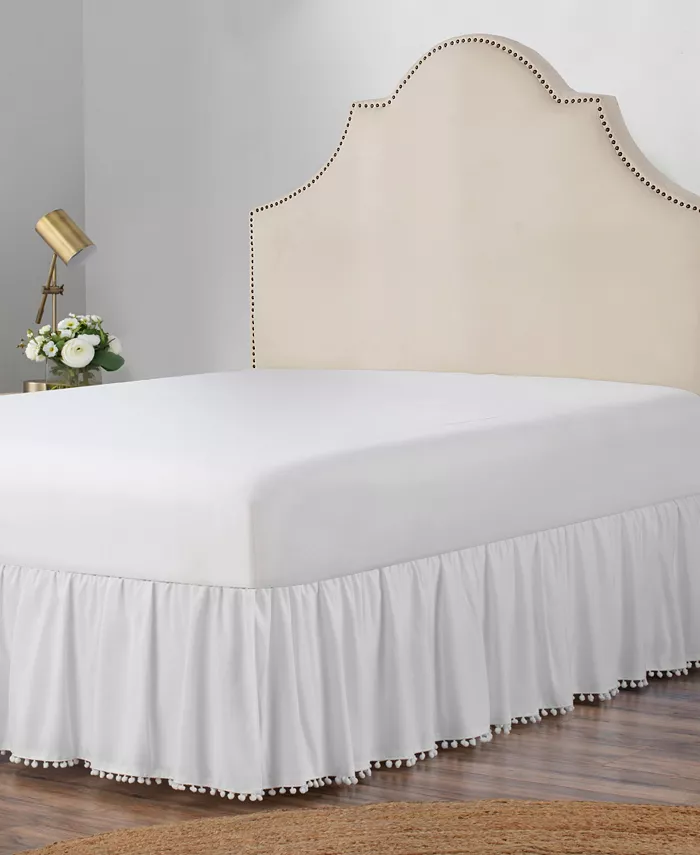 Levinsohn Textiles Belles and Whistles Pom Pom Trim King Bed Skirt