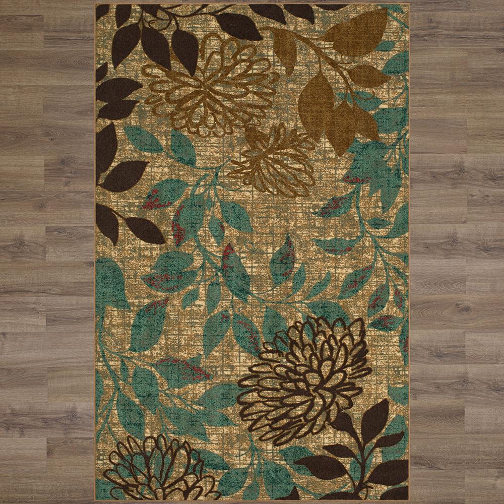 Mohawk 5and#8242; x 8and#8242; Beige Floral Botanical Outdoor Rug