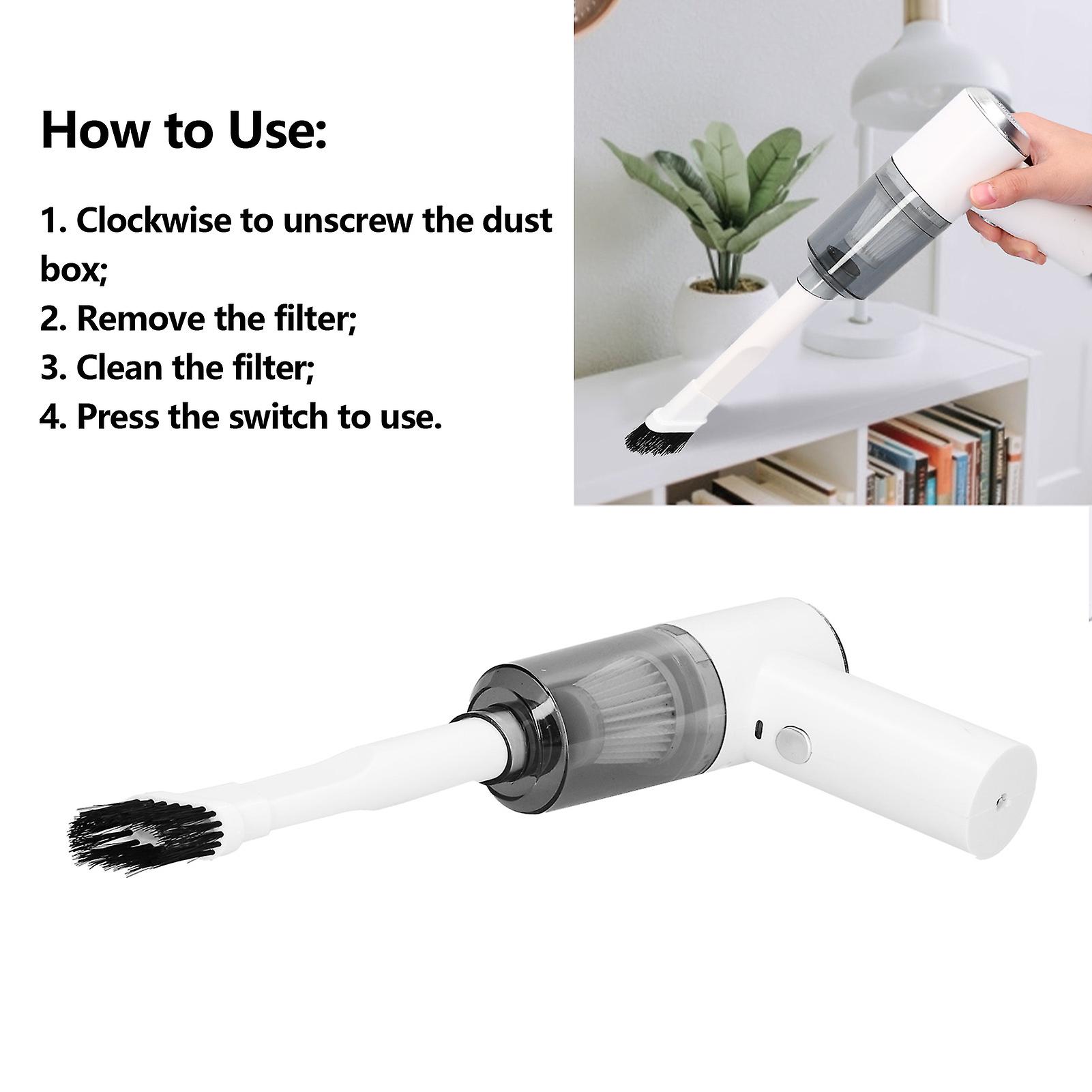 Car Vacuum Cleaner Handheld 6000pa Wet Dry Dual Use Led Usb Charging For Home Office