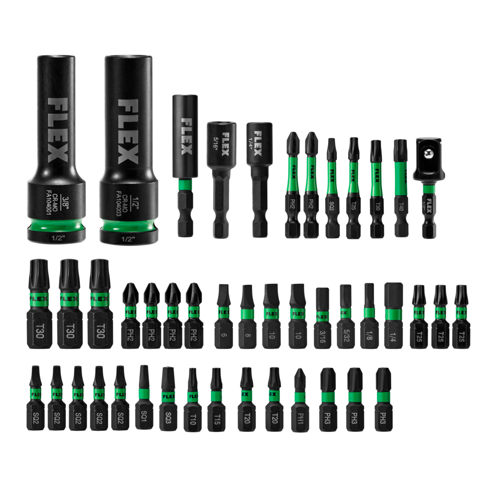 FLEX Impacks Impact Drill and Driver Bit Set 45pc