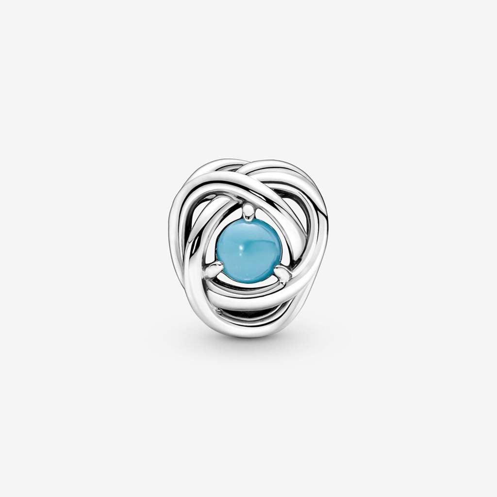 PANDORA  December Turquoise Blue Eternity Circle Charm