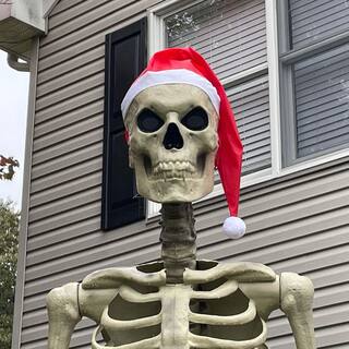 44 in. circumference Santa Hat for 12 ft. Skeleton and Sculptures  210D Poly Outdoor Decorating 2316