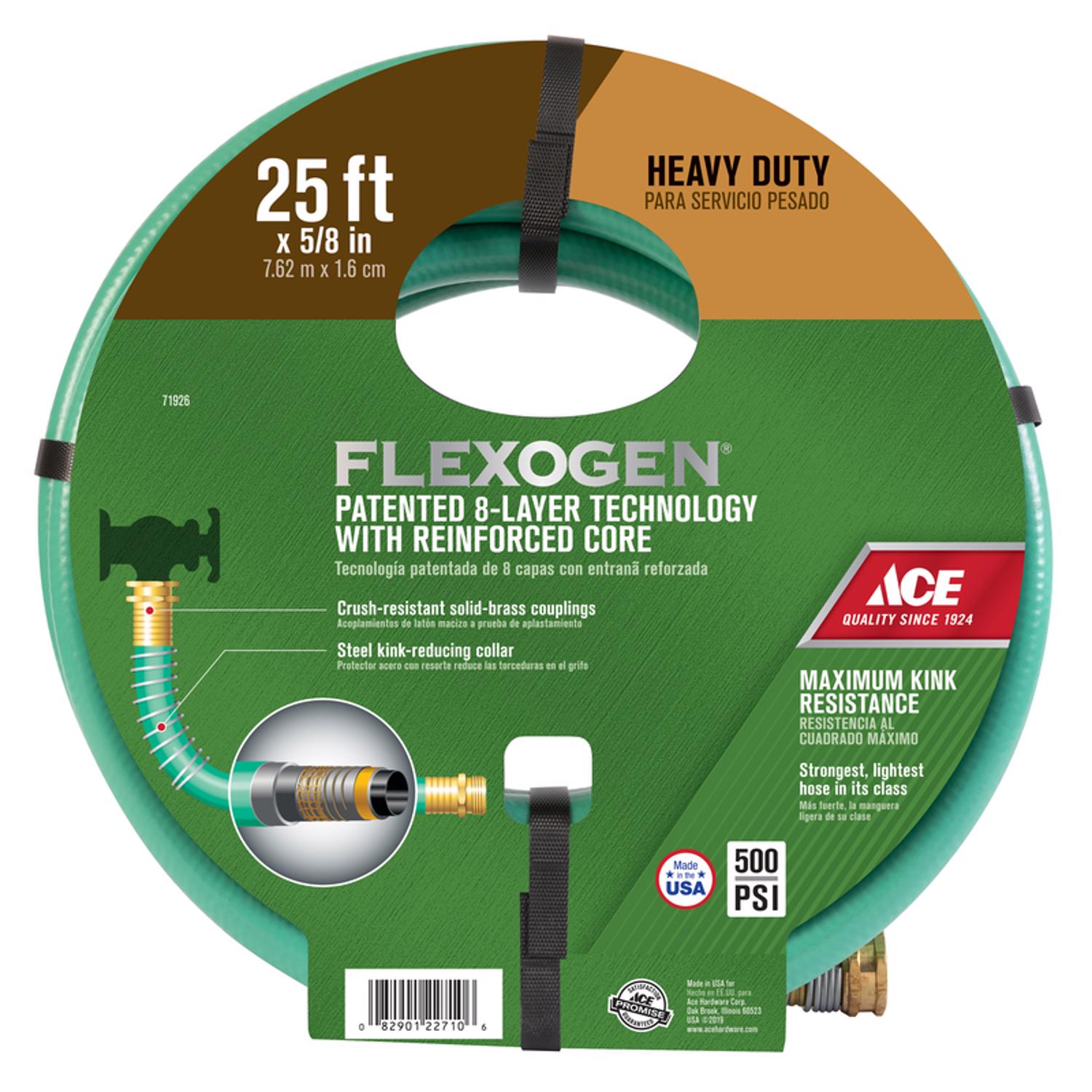 Ace Flexogen 5/8 in. D X 25 ft. L Heavy Duty Premium Grade Garden Hose