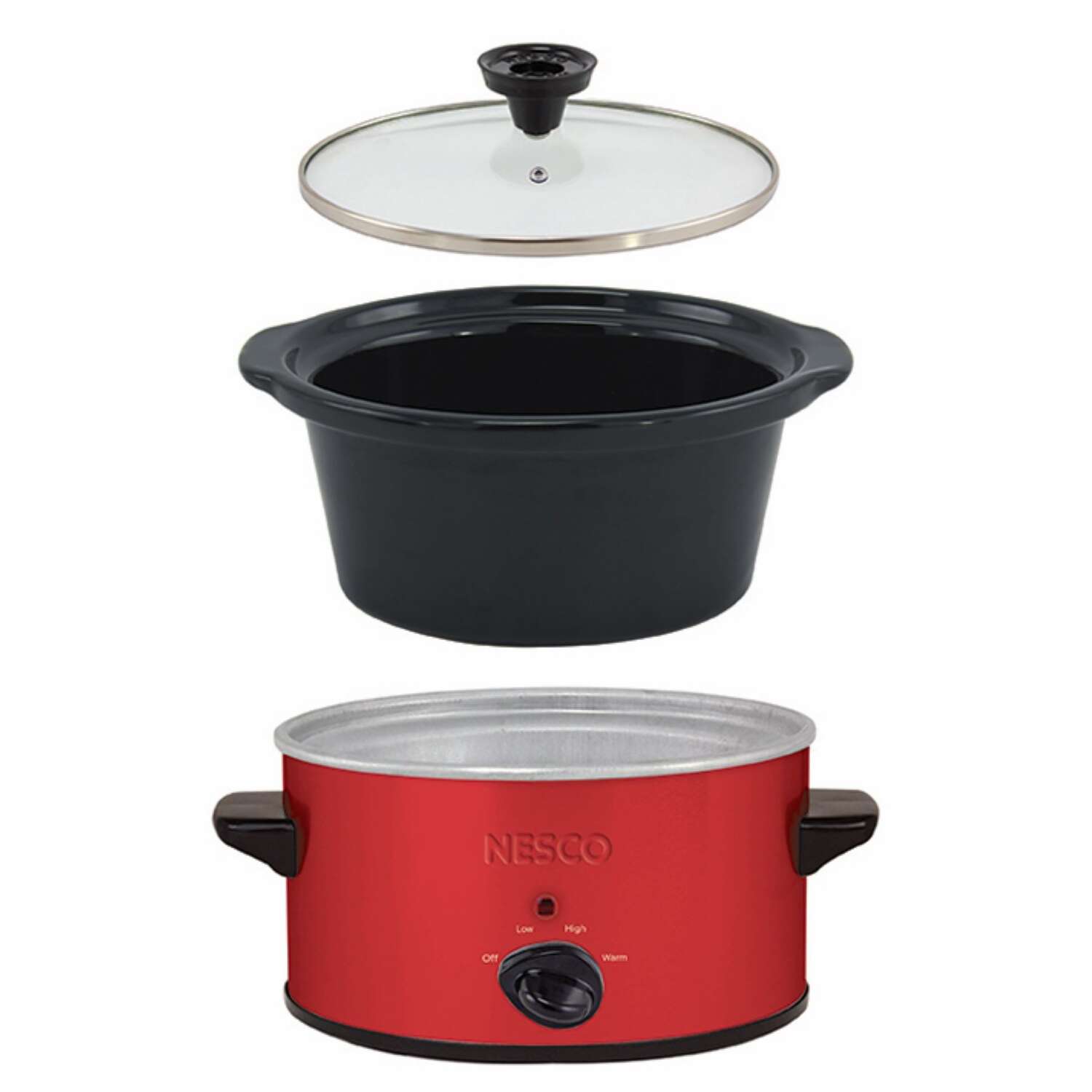 Nesco 1.5 qt Red Ceramic Slow Cooker