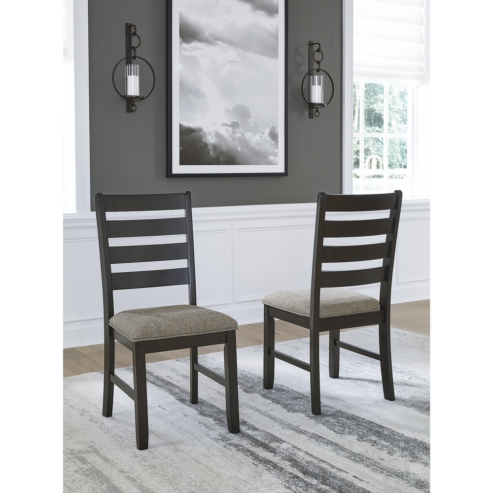 Ambenrock Light Brown/Black Dining Upholstered Side Chair  Set of 2   18\