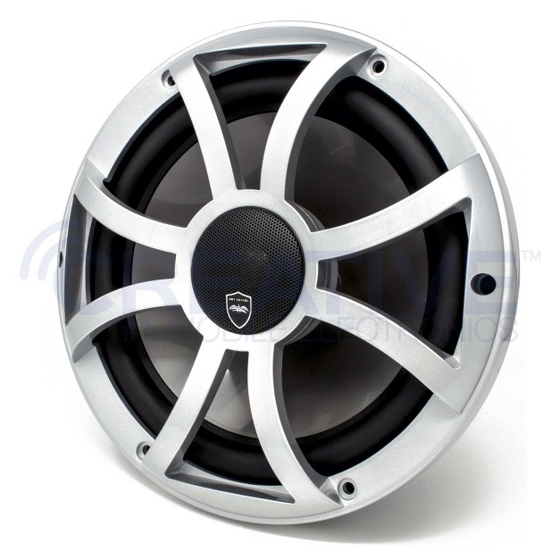 Wet Sounds Revo 10cx Xs s Silver Xs Grill 10 Inch Marine High Performance Led Coaxial Speakers pair