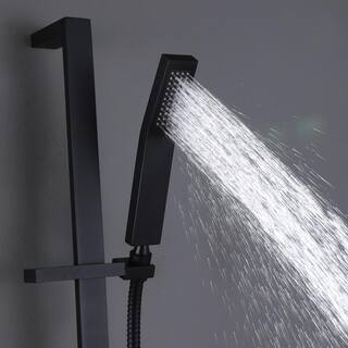 Aurora Decor Dimo 1-Spray Slide Bar Hand Shower in Matte Black SFHCHD2A36MB