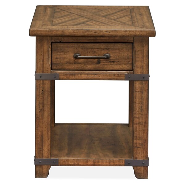 Carbon Loft Michael Farmhouse Timber Pine Rectangular End Table - 20.00l x 26.00w x 24.00h