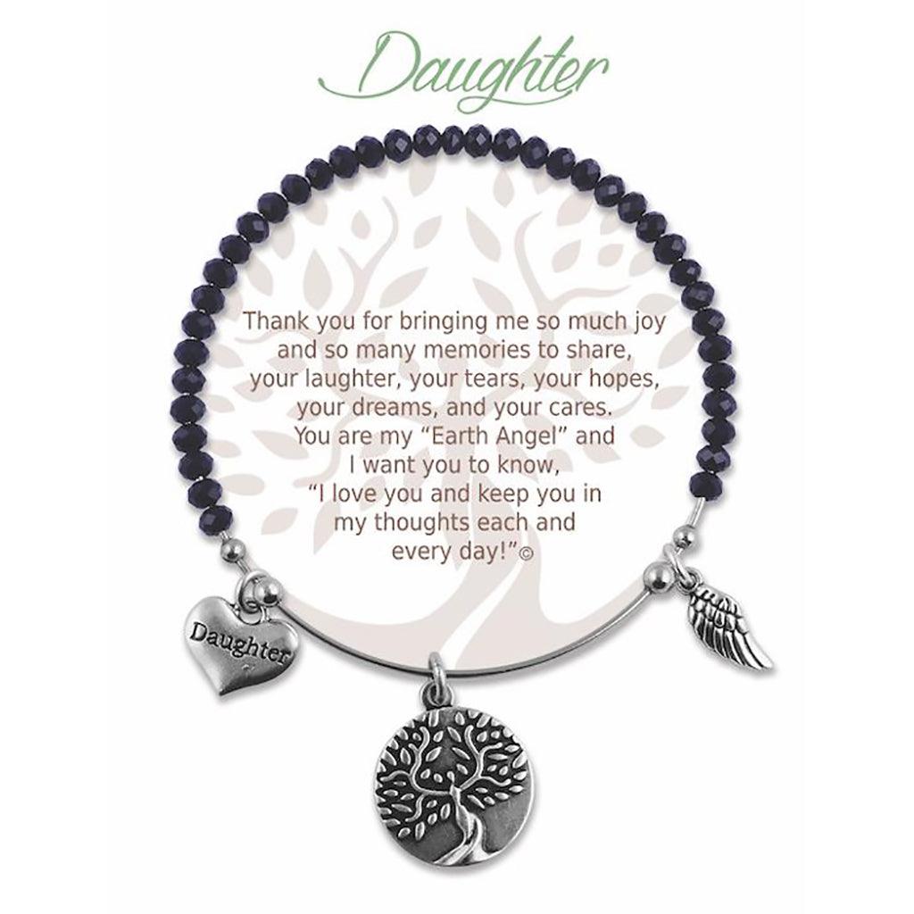 Earth Angel  Daughter Radiant Black Stone Bracelet