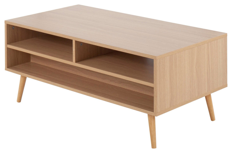 Astro Coffee Table  Natural Wood  White Wood   Midcentury   Coffee Tables   by LumiSource  Houzz