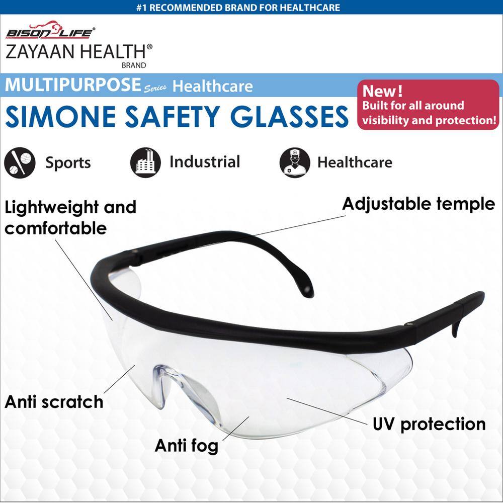 Zayaan Health Clear Simone Color Lens Black Temple (4-Pairs) ZH-SISG-CLLBKT-MS20-4