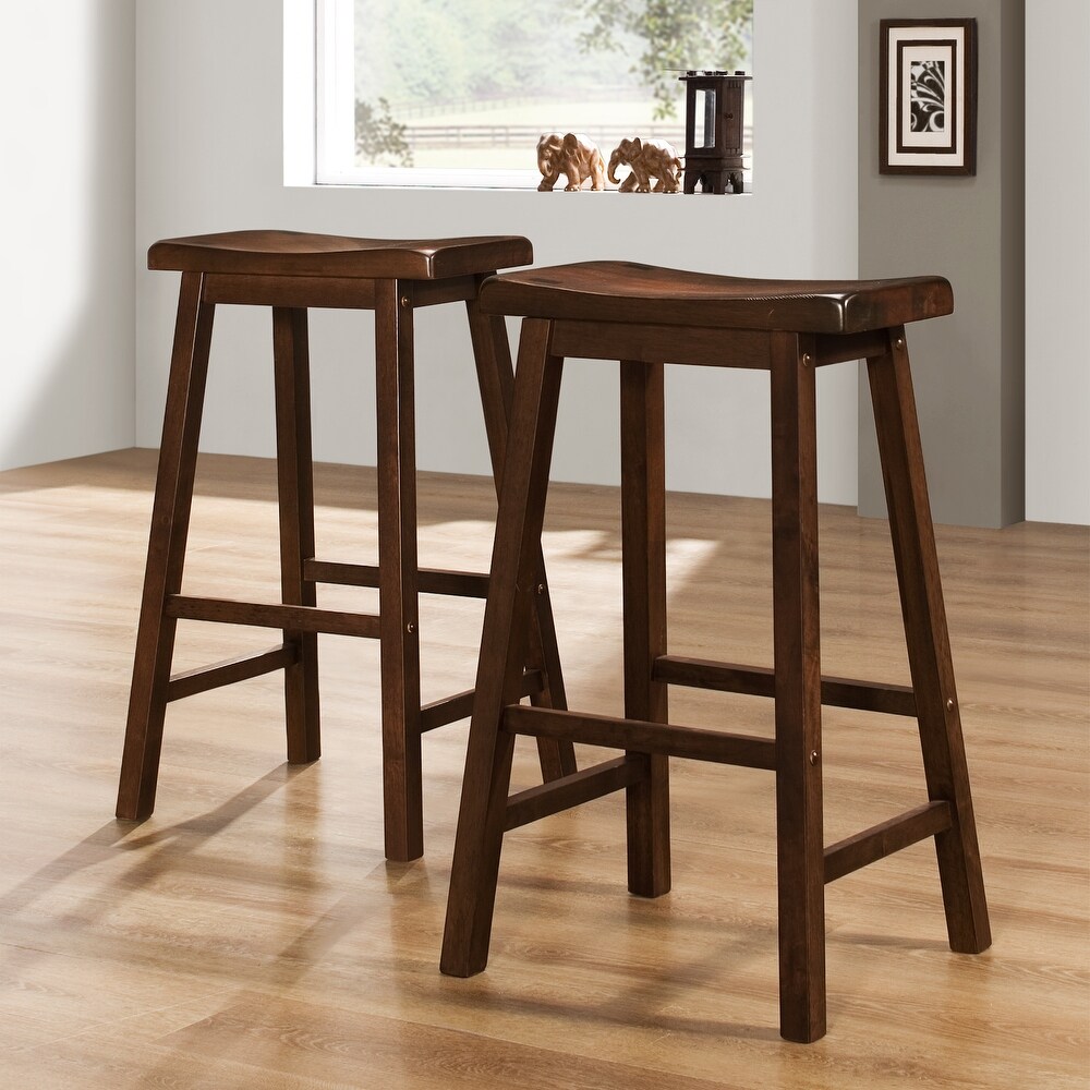 Salvador Saddle 29 inch Counter Height Backless Stools (Set of 2) by iNSPIRE Q Bold