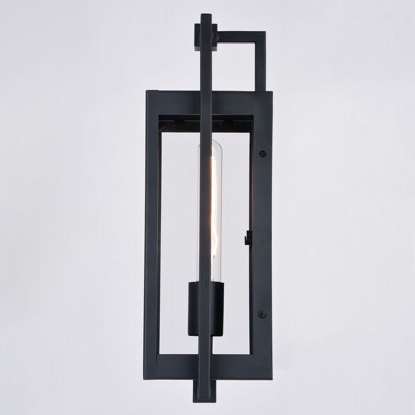 Sheridan Matte Black Contemporary Indoor Outdoor Wall Lantern Light Fixture with Clear Glass Shopping - The Best Deals on Outdoor Wall Lanterns | 41750993