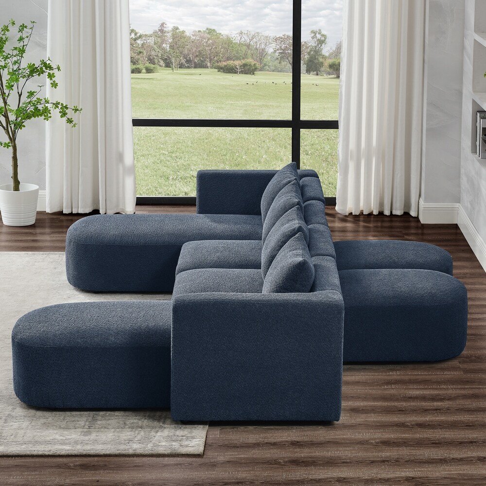 U Shape Sectional Sofa including Two Single Seat  Two Chaises and Two Ottomans  Modular Sofa