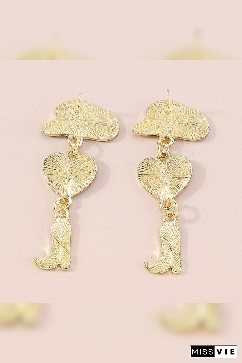 Alloy Heart and Boots Earrings MOQ 5pcs