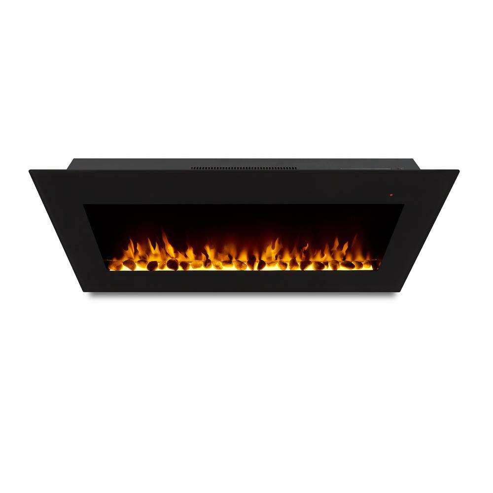 Real Flame Corretto 40 in. Wall-Mount Electric Fireplace in Black 1340E-BK