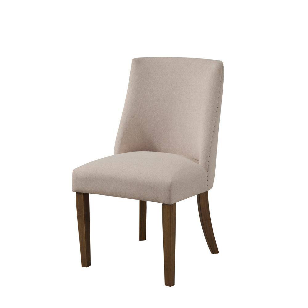 Kensington Reclaimed Natural Upholstered Parson Chairs (Set of 2) 2668-02