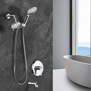 Maincraft Single Handle 3-Spray Tub and Shower Faucet 1.8 GPM with 4 in. Shower Head in Chrome (Valve Included) D01-SS17