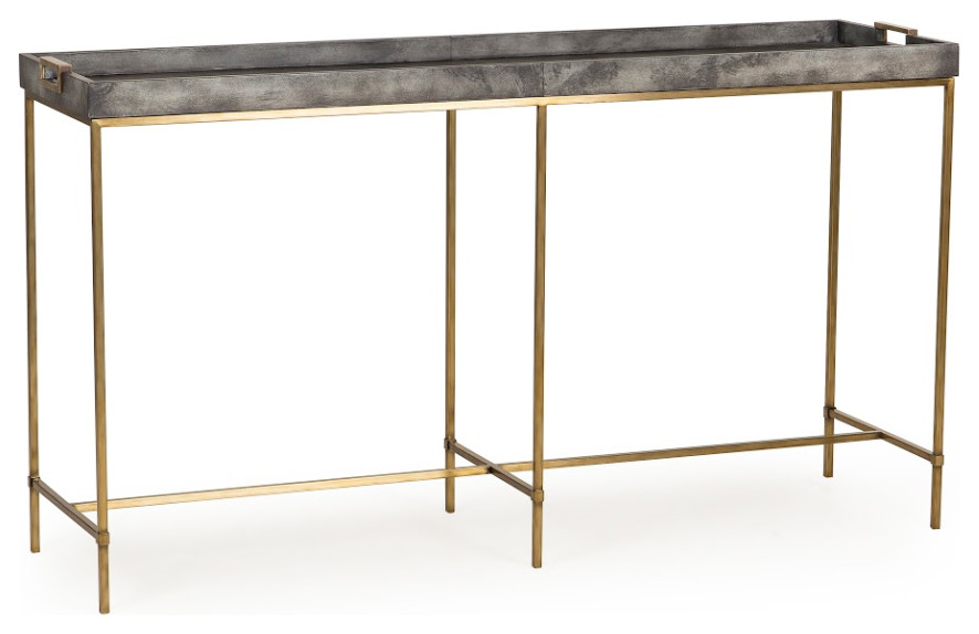 Charcoal Tray Top Console Table  Andrew Martin Edith   Contemporary   Console Tables   by Oroa   Distinctive Furniture  Houzz