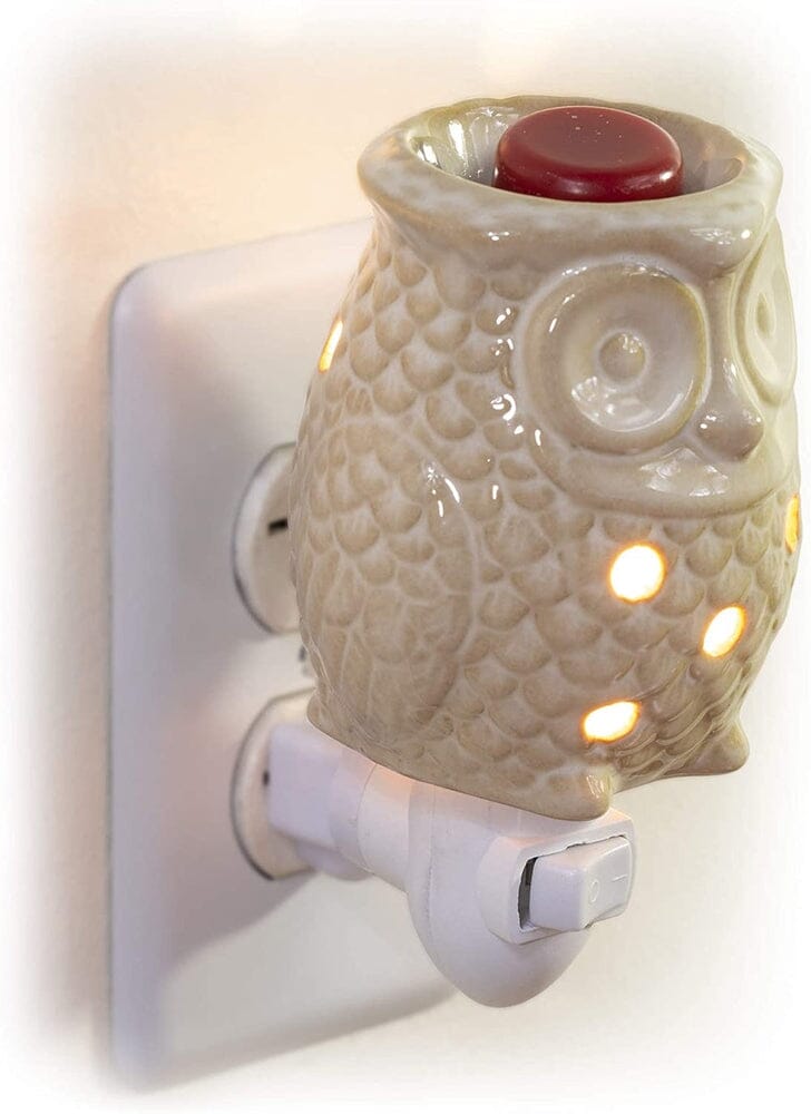 Plug-In Fragrance Wax Melt Warmer (Antique White Ceramic Owl)