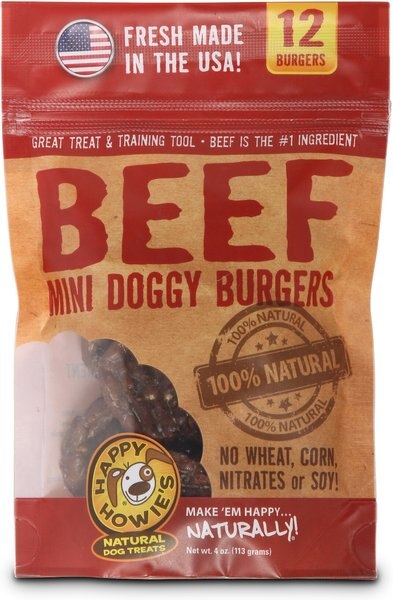 Happy Howie's Mini Beef Doggy Burgers Dog Treats