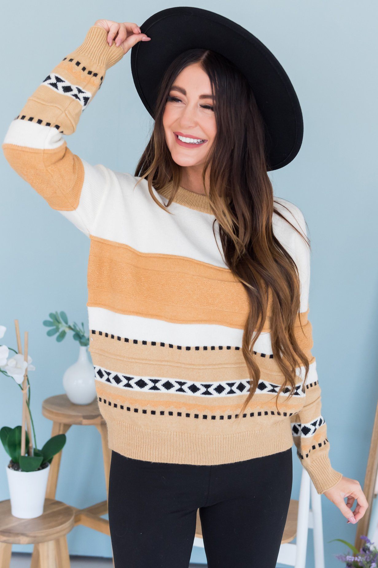 Western Wishes Modest Sweater