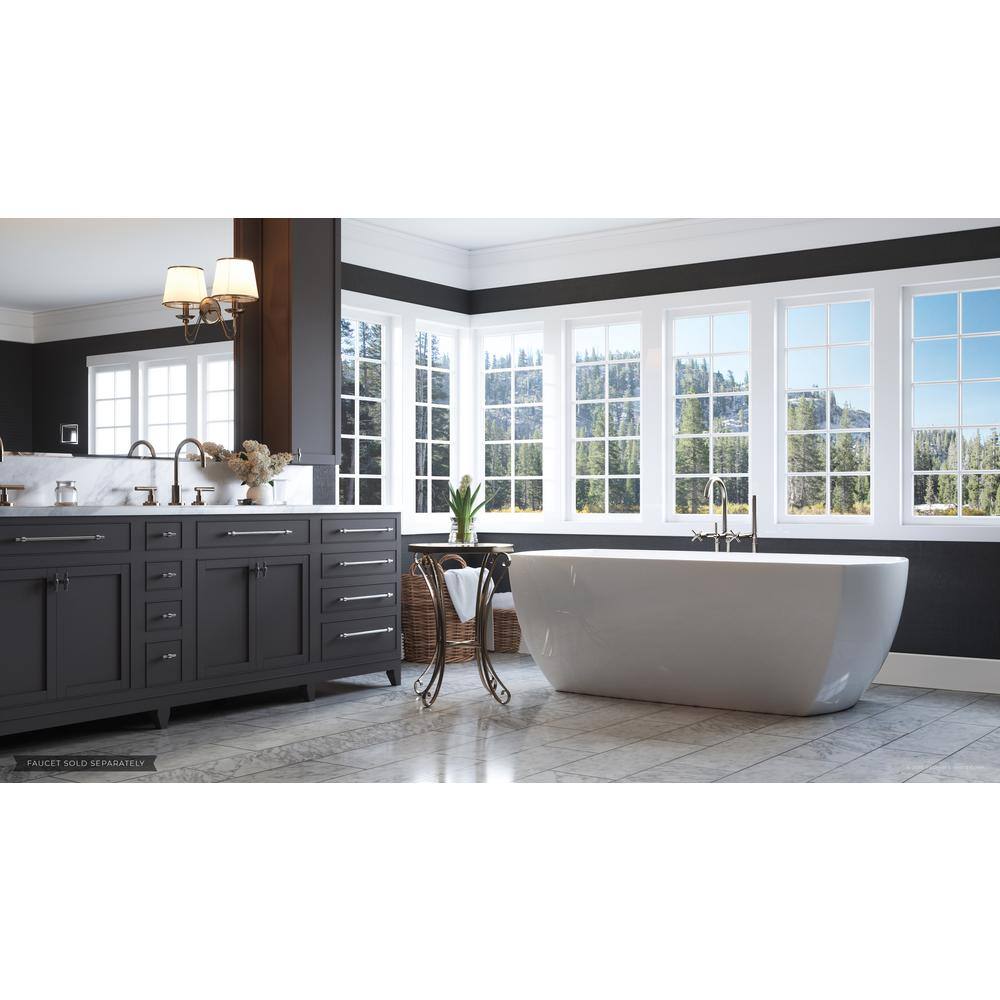 PELHAM  WHITE W-I-D-E Series Bloomfield 67 in. Acrylic Freestanding Tub in White Drain in White PW82083-W