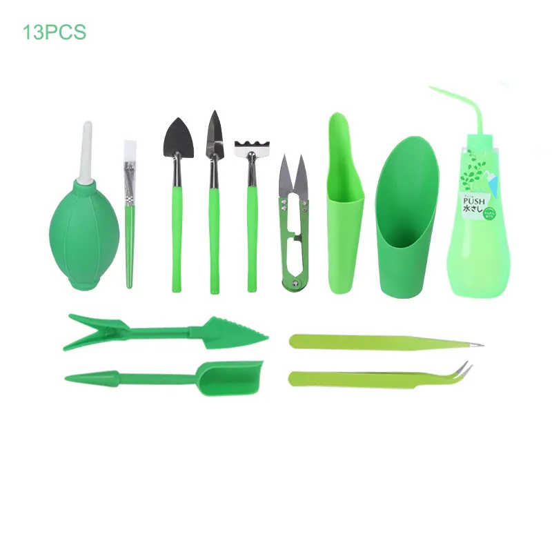 15 Pcs Janpanese style Mini Plastic Succulent Tool Set Kit Indoor Mini Hand Gardening Tool Set for Gardening